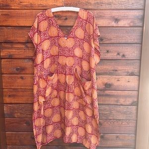 Kantha Bae Boho Open Size Mumu Kaftan Cover Up Loungewear Silk Dress